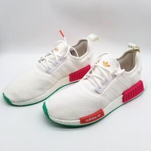 adidas White Sneakers with Pink and Green Accents